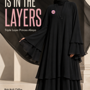 Double Layer Princes Abaya with Stollar β High Multi Chiffon β AMH ABAYA HUB