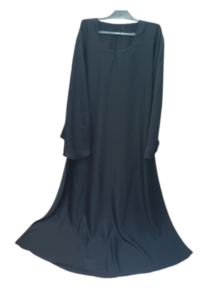 AMH ABAYA HUB Black Big Flair Simple Maxi Black Abaya – Nida Fabric