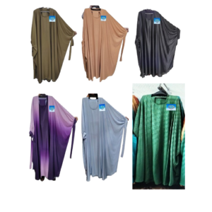 AMH ABAYA HUB 4 Pcs Tai Jilbab – Firdous/Manjan with Black Silk Inner